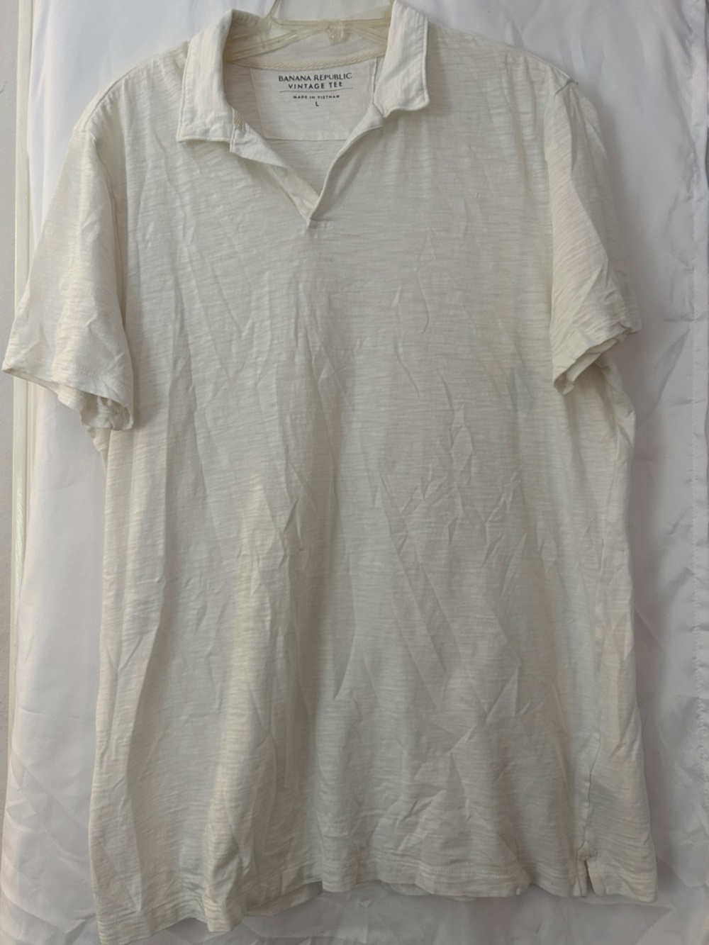 Banana Republic Vintage Tee White Short Sleeve Polo Shirt